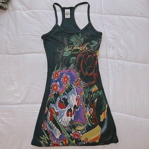 Ed hardy y2k graphic tank one size